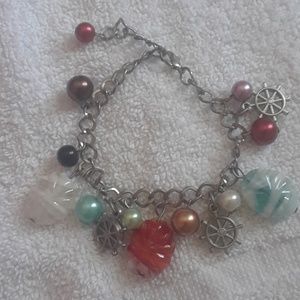 Charm Bracelet with glass and bead embellishments